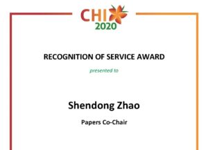 Read more about the article CHI 2020 Recognition Award
